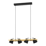 EGLO Hornwood-Z Takpendel – Trä & Svart – RGB + Tunable White – 78 cm – Zigbee & Bluetooth