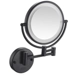 SWZXY Wall Mounted Shaving Mirror, Sensor Makeup Mirror, 8 inch 5x Magnification Adjustable Health LED Lighted Bathroom Mirror Extendable Suitable for Bathroom Hotel