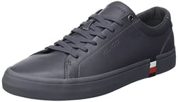 Tommy Hilfiger Baskets Homme Vulcanisées Modern Vulc Corporate Leather Chaussures, Gris (Dark Ash), 40 EU