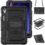 Stöttåligt Full Protection Hybridskal med axelrem Samsung Galaxy Tab S10 FE svart