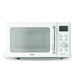 Microwave Oven Digital Mirror Door White & Chrome Defrost LED Display 800W 20L