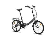 moma bikes Vélo de Ville Pliant First Class 20", Aluminium, Shimano 6V, Selle Comfort