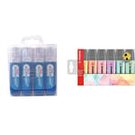 Pentel Micro Correct 12 ml Correction Pen - Wallet of 4 &Highlighter - STABILO BOSS ORIGINAL Pastel Wallet of 6 Assorted Colours