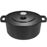 Gjutjärnsgryta emaljerad 28 cm. Mörk grå