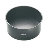 MasterClass KCMCHB36 23 cm Deep Cake Tin with PFOA Non Stick and Loose Bottom, 1 mm Carbon Steel, 9 Inch Round Pan , Grey