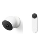 Google Nest Cam (Outdoor / Indoor, Battery) Security Camera - Smart Home WiFi Camera - Wireless & Nest Doorbell (Battery) - Wireless Video Doorbell - Smart WiFi Doorbell Camera, Snow