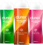 Durex Lubes  Bundle of Massage lubricants 3 x 200ml soft sensual stimulation gel