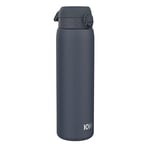 ION8 Gourde Isotherme 1 Litre, 920 ml, Anti-Fuite, Facile à Ouvrir, Verrouillage Sécurisé, Lavable au Lave-Vaisselle, Acier Inoxydable, Isolation Sous Vide, Idéale pour le Sport, Bleu Marine Cendré