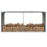 vidaXL Vedskjul i galvaniserat stål 330x92x153 cm antracit Antracit