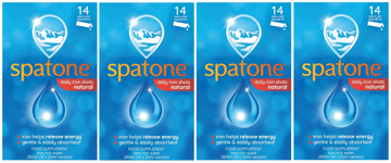 4 X Spatone Natural Liquid Iron Supplement, Original Flavour (14 Sachets)