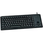 CHERRY Compact Keyboard G84-4400, disposition internationale, clavier QWERTY, clavier filaire, clavier mécanique, mécanisme ML, trackball optique intégré plus 2 boutons de souris, noir