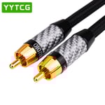 Câble Coaxial numérique RCA vers RCA mâle vers mâle,câble Audio stéréo tressé OD7.0,câble vidéo RCA de 1M 2M 3m 5m pour amplificateur de télévision - Type Black-1m