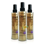 3x Loreal Elnett Satin Smooth Heat Protect Styling Hair Spray 170ml 