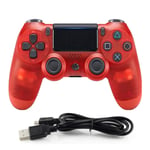 HALASHAO PS4 Controller, wireless game controller for wireless PC/PS4/Steam game controller, playstation 4 games,Transparent Red