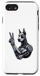 Coque pour iPhone SE (2020) / 7 / 8 Panneau à main Doberman Robot Dog Cyborg Peace