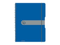 Herlitz To Go - Spiralblock - Trådbunden - A4 - 80 Ark / 160 Sidor - Vitt Papper - Fyrkantig - Blått Skydd