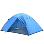 shunlidas Backpacking Tent 2 Person Aluminum Pole Lightweight Camping Tent Double Layer Portable Handbag for Hiking Travelling-Blue_Russian Federation