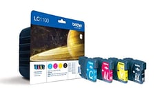 Brother LC-1100C/LC-1100M/LC-1100Y/LC-1100BK Inkjet Cartridges, Multi Pack, Standard Yield, Cyan, Magenta, Yellow and Black, Brother Genuine Supplies