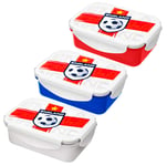 Homeshopa® Plastic Airtight Food Storage Containers Clip Lock Set of 3 England Football Print Kids Lunch Boxes (1500 ML)