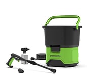 Greenworks GDC40 Cordless Portable Pressure Washer, 70 Bar, 300L/hour, 650W with Detergent Bottle and 6m Hose and Cleaning Accessories WITHOUT 40V Battery, 3 Year Guarantee