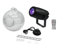 Mirror Ball 30cm with motor + LED PST-5 QCL Spot bk