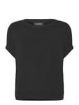 Rib-Knit Short-Sleeve Sweater Tops T-shirts & Tops Short-sleeved Black Lauren Ralph Lauren