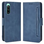 SKALO Sony Xperia 10 V 6-FACK Plånboksfodral - Blå Blå