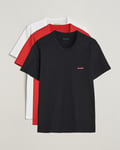 HUGO 3-Pack Logo Crew Neck T-Shirt Black/Red/White