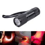 Röd LED Ficklampa Infraröd Ven Imaging 625nm Rött Ljus 9 LED Rött Ljus En Storlek