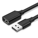 Ugreen USB-A (hann) - USB-A (hun) skjøtekabel 2.0, 480 Mbps, 3 m - Svart