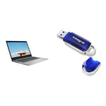 Lenovo IdeaPad 1 14ITL6 14 HD Laptop - (Intel Celeron-N4020, 4 GB, 64 GB, Windows 11S, Microsoft 365 Personal Included) - Platinum Grey & Integral 128GB USB 2.0 Flash Drive Courier Blue
