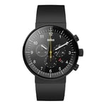 Braun Men's Quartz Watch with Black Dial Analogue Display and Black Rubber Strap