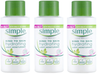 Simple Kind To Skin Hydrating Light Moisturiser Works for 12 Hours 50ml X3