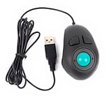 SOLUSTRE Portable Finger Handheld 4D USB Powered Mini Trackball Mouse (Black)