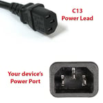 IEC Kettle Lead AC Power Cable 3 Pin UK 10A Plug Desktop PC TV Monitor C13 Cord
