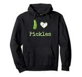 I Love Pickles I Heart Pickles Distressed Graphic Food Lover Pullover Hoodie