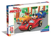 Clementoni- Puzzle Maxi Mickey Disney 24pzs Does Not Apply Supercolor Mickey-24 pièces, 3 Ans Enfant Dessin animé-fabriqué en Italie, 24229, Multicolore, Medium