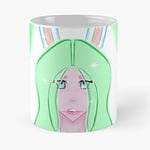 Emily Easter Rabbit Anime Girl Eat Food Bite John Best 11 Ounce Ceramic Coffee Mug