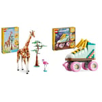 LEGO Creator 3in1 Wild Safari Animals, Giraffe Toy to Gazelle Figures to Lion Model & Creator 3in1 Retro Roller Skate to Mini Skateboard Toy to Boom Box Radio, Set for 8 Plus Year Old Girls