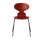 Fritz Hansen - Myran 3101 färgad askfanér stålstativ varm grafit venetian red - Matstolar - Arne Jacobsen - Röd - Metall/Trä