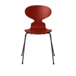 Fritz Hansen - Myran 3101 Venetian Red Färgad Ask/Warm Graphite - Röd - Matstolar - Metall/Trä