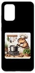 Coque pour Galaxy S20+ Capybara Cooks on Stove. Tablier de cuisine rustique