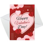 Happy Valentines Day Card For Girlfriend Wife Fiance Cute Love Hearts Valentine