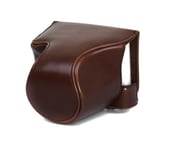 Camera Case for Canon EOS M6 Short Faux Leather Bag Coffee CC1128c