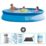 Intex Pyöreä puhallettava Easy Set uima-allas - 366 x 76 cm - Sininen - Sisältää pumpun Suodattimet - Solar Mat - Kloori Tarvikkeet Mukaan Lukien CB9