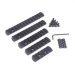 5 st Taktiska M-Lok Picatinny-skenor 5 7 9 11 13 Slots Mlok Svart