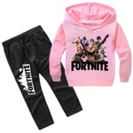 Kids Cosplay Fortnite Hoodie Set Pink 160 Cm