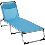 Folding Outdoor Reclining Sun Lounger Chair Aluminium Frame