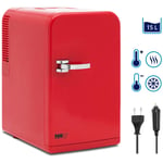 MSW Minikjøleskap 12 V / 230 - 2-i-1 apparat med holde-varm funksjon 15 L Rød