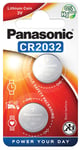 2st Panasonic CR2032 3V Litium Knappcellsbatteri